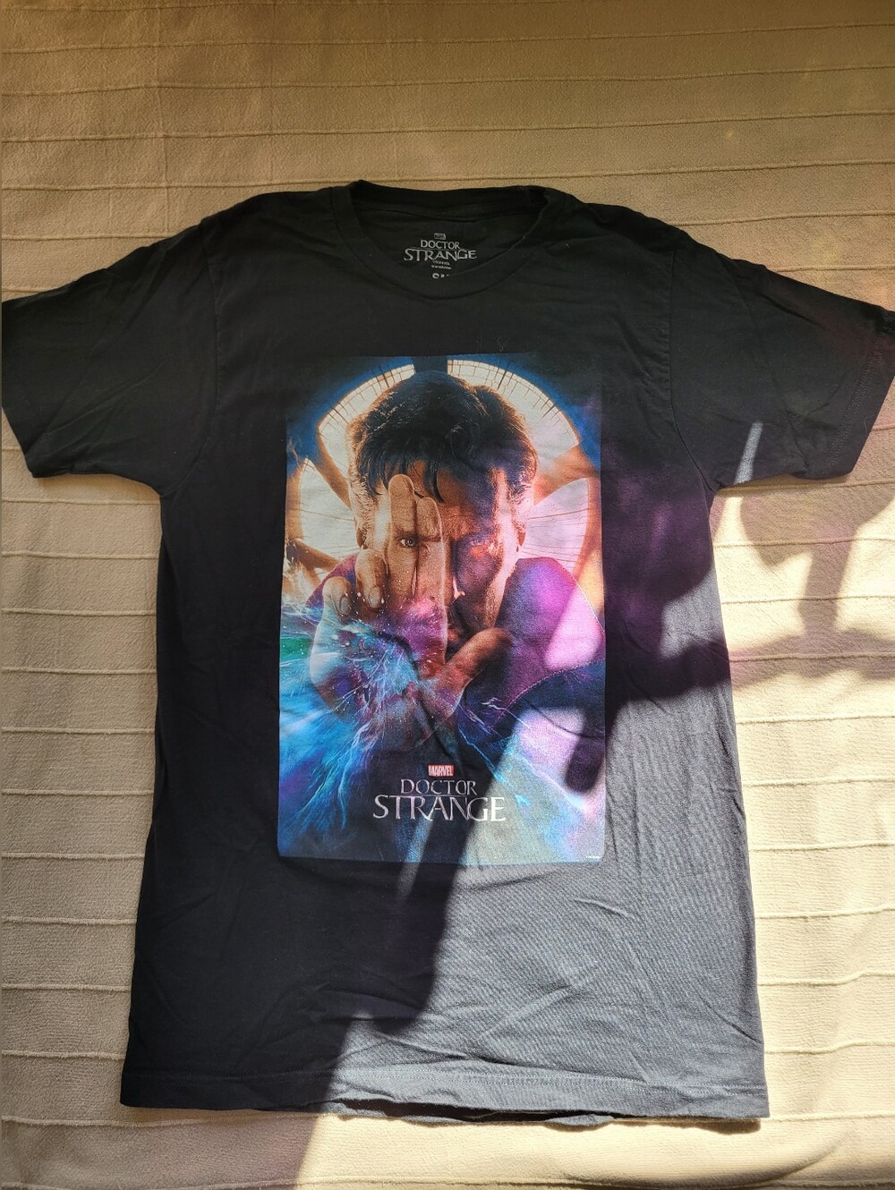 Marvel Doctor Strange Black Graphic Tee with Multicolor Print